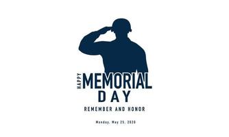 Memorial Day Background Vector Illustration. Remember and Honor.