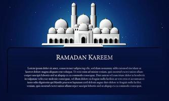 Vector graphic of White Mosque with Blue Background. Fit for greeting card, wallpaper and other.