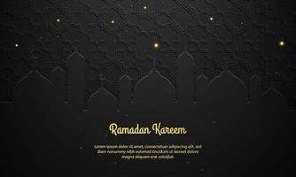 Vector graphic of Ramadan Kareem with silhouette of Mosque and stars. Fit for greeting card, wallpaper and other.