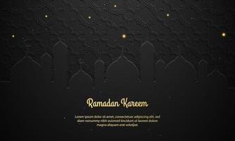 Vector graphic of Ramadan Kareem with silhouette of Mosque and stars. Fit for greeting card, wallpaper and other.