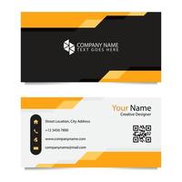 Business Card Template with Black White Orange Background. Vector illustration