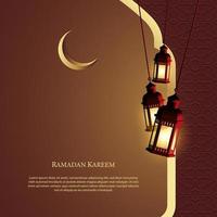 Vector graphic of Ramadan Kareem with Lantern and Islamic Ornament Pattern. Fit for greeting card, wallpaper and other.