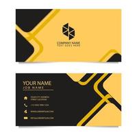 Business Card Template with Black Yellow Background. Vector illustration