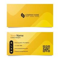 Business Card Template with Yellow Background. Vector illustration