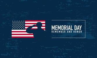 Memorial Day Background Vector Illustration. Remember and Honor.