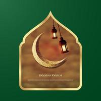 Vector graphic of Ramadan Kareem with Lantern and Moon. Fit for greeting card, wallpaper and other.