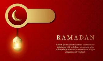 Vector graphic of Ramadan Kareem with Red Pattern Background and Lantern. Fit for greeting card, wallpaper and other ramadan background.