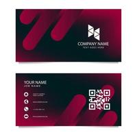 Business Card Template with Black Red Background. Vector illustration