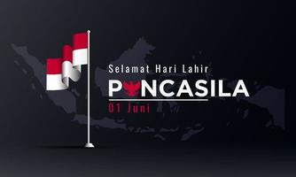 ilustración del día de pancasila de vacaciones indonesias. vector