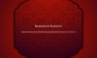 gráfico vectorial de ramadan kareem con fondo rojo. apto para tarjetas de felicitación, papel tapiz y otros antecedentes de ramadán. vector