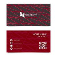 Business Card Template with Black Red Background. Vector illustration