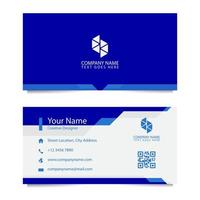 Business Card Template with White Blue Background. Vector illustration