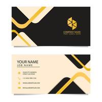 Business Card Template with Black Gold Background. Vector illustration