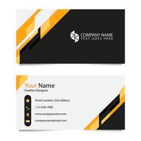 Business Card Template with Black White Orange Background. Vector illustration