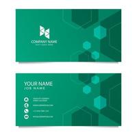 Business Card Template with Green Background. Vector illustration