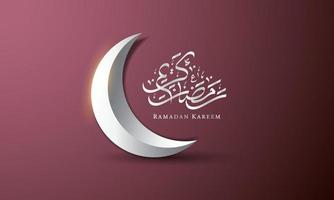 Vector graphic of Ramadan Kareem with Crescent Moon. Fit for greeting card, wallpaper and other Ramadan background.