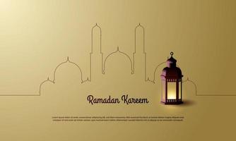 Vector graphic of Ramadan Kareem with Lantern. Fit for greeting card, wallpaper and other.