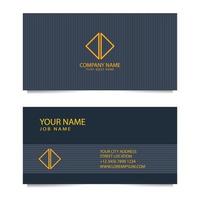 Elegant Business Card Template with Dark Grey Background. Vector illustration