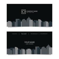 Business Card Template with Black Background. Vector illustration