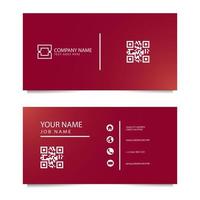 Business Card Template with Red Background. Vector illustration