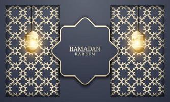 Vector graphic of Ramadan Kareem with Yellow Pattern Background. Fit for greeting card, wallpaper and other ramadan background.