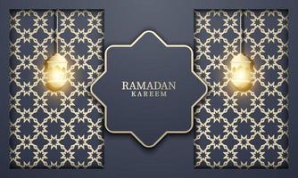 Vector graphic of Ramadan Kareem with Yellow Pattern Background. Fit for greeting card, wallpaper and other ramadan background.