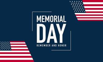 Memorial Day Background Vector Illustration. Remember and Honor.