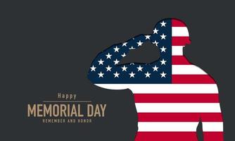 Memorial Day Background Vector Illustration. Remember and Honor.