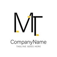 Letter MT Logo Design Template. Letter MT for corporate or brand identity vector