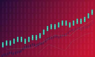 gráfico vectorial de gráfico financiero con línea de tendencia ascendente. vector