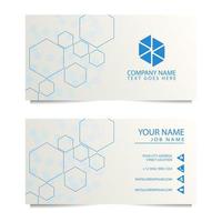 Business Card Template with Blue polygonal on White Background. Vector illustration