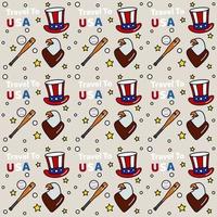 Travel to USA doodle seamless pattern vector design