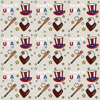 Travel to USA doodle seamless pattern vector design