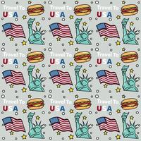 Travel to USA doodle seamless pattern vector design