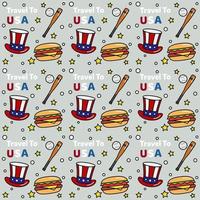 Travel to USA doodle seamless pattern vector design