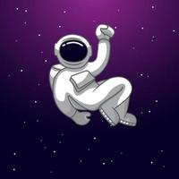 astronauta de ilustración vectorial desollándose en el espacio adecuado para productos infantiles vector