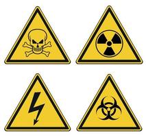 conjunto de señales de peligro y advertencia, símbolos vectoriales de emergencia. vector