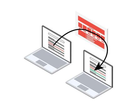 pogo sticking effect for the website and SEO which is going back and forth from a search engine results page or SERP to an individual search result destination site vector