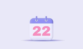 3d realistic calendar icon 3d vector symbol