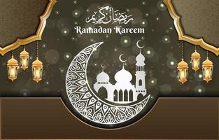 ramadan kareem background design with brown colour