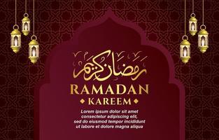 beautiful ramadan background banner with dark purple colour design vector