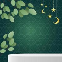 minimal sale banner podium with green background vector