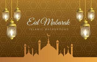 ramadan background banner with brown and gold colour vector