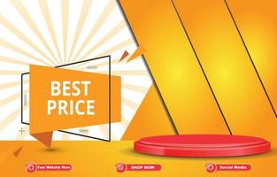 best price sale banner with orange background design