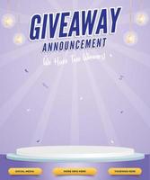 giveaway background with purple colour design vector