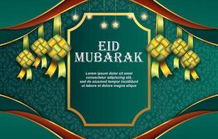 elegant eid mubarak background with green colour design vektor vector