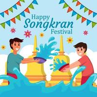 concepto de festividad songkran vector