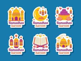 Fasting Month Sticker Colection vector