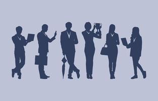 Business People Silhouettes Holding Items Collection