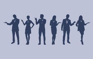 Business People Silhouettes Presentation Character Collection vector